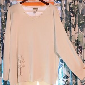 Coldwater Creek Cream Sequin 2 Puece Knit Dress